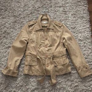 Beige, long sleeve jacket&belt, Tommy Hilfiger; L; hardly worn, like new